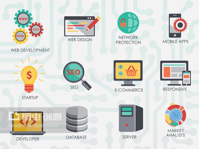 程序员与软件开发者专用图标集 简化代理与代办服务的视觉设计